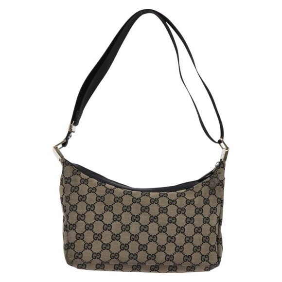 GUCCI GG Canvas Shoulder Bag Navy Gold 019 - Picture 3 of 16